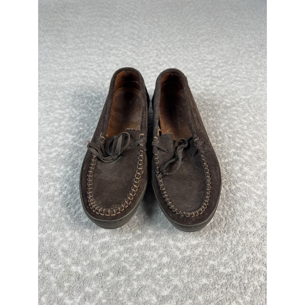 Eddie Bauer Shoes Mens Size 8.5 Brown Suede Moccasin Driving‎ Loafers Italy